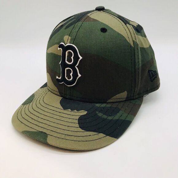 Boston Red Sox MLB Logo Hat Men's 7 1/4 New Era 59FIFTY Camouflage Baseball Cap - Picture 4 of 12